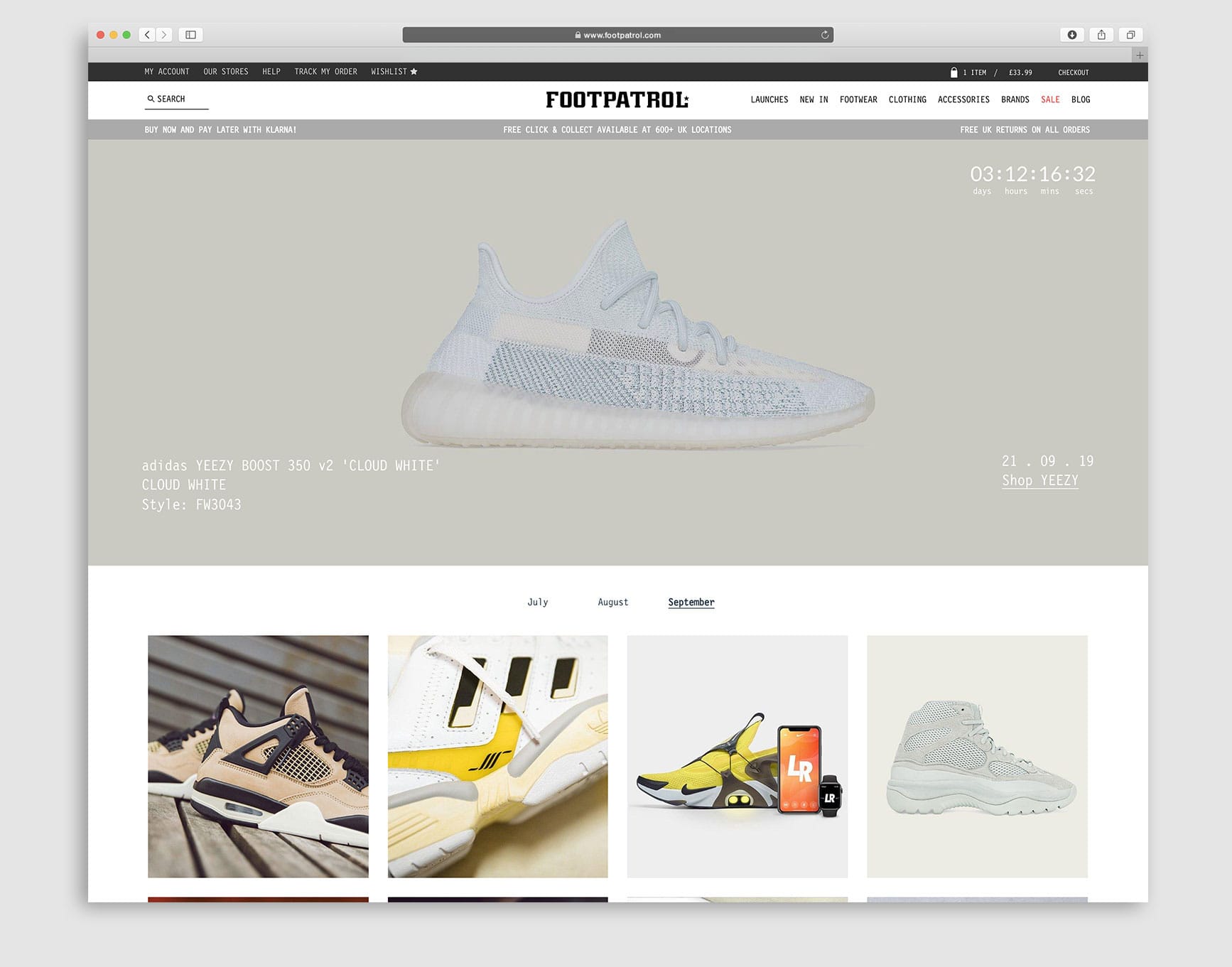 Footpatrol Launch Page