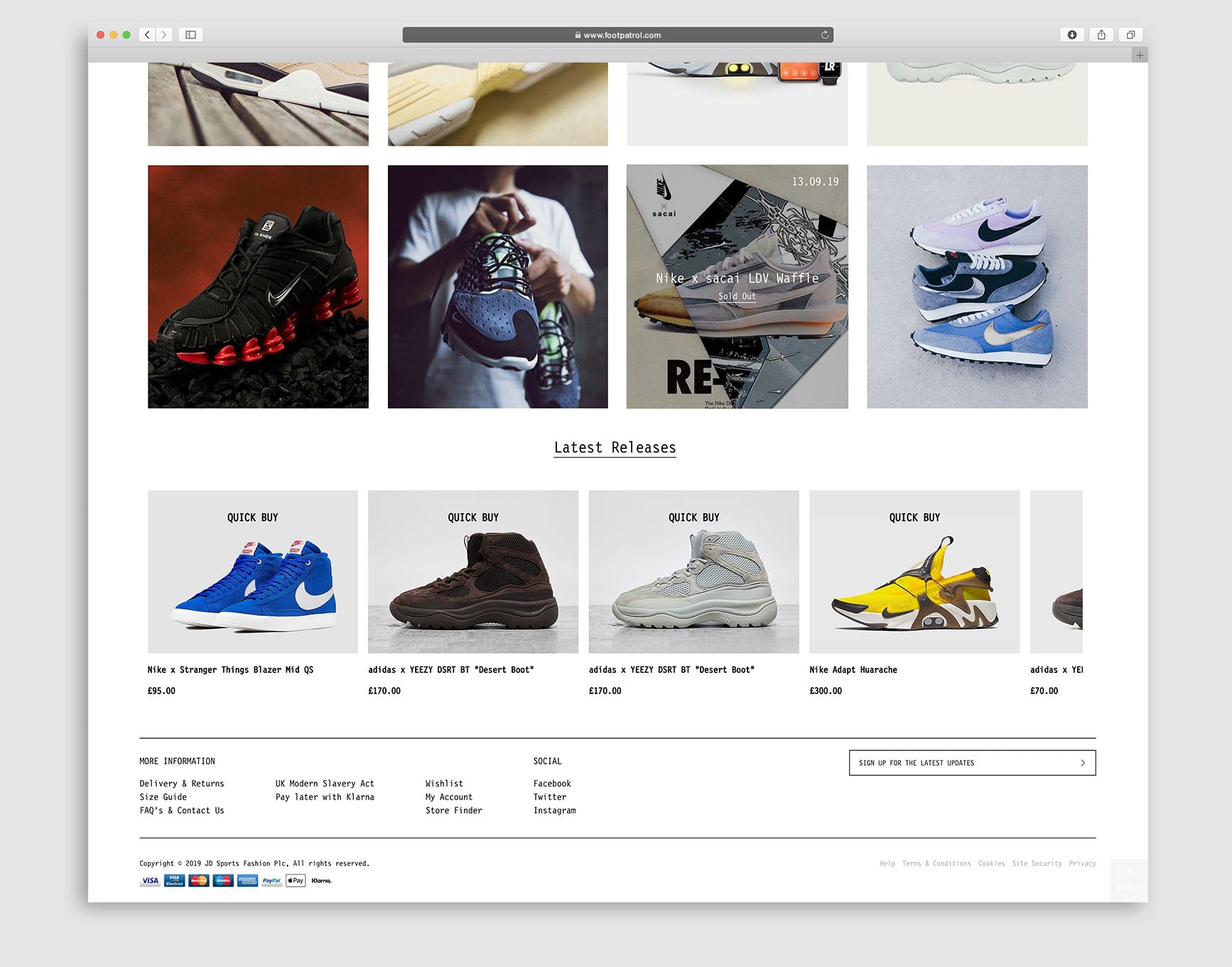 Footpatrol Launch Page