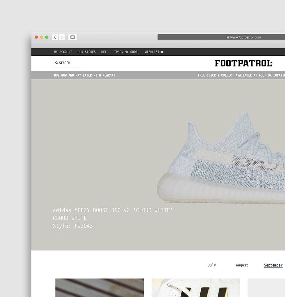 Footpatrol Launch page